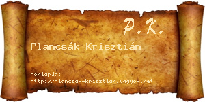 Plancsák Krisztián névjegykártya